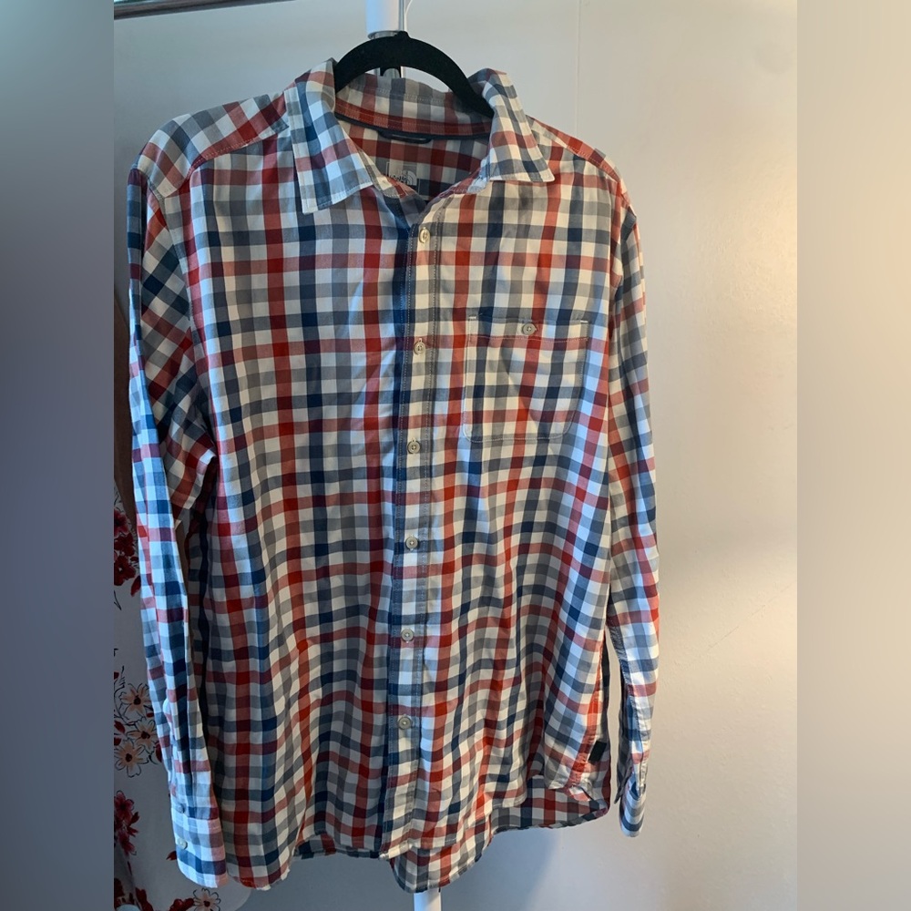 The North Face Red and Blue Plaid Shirt